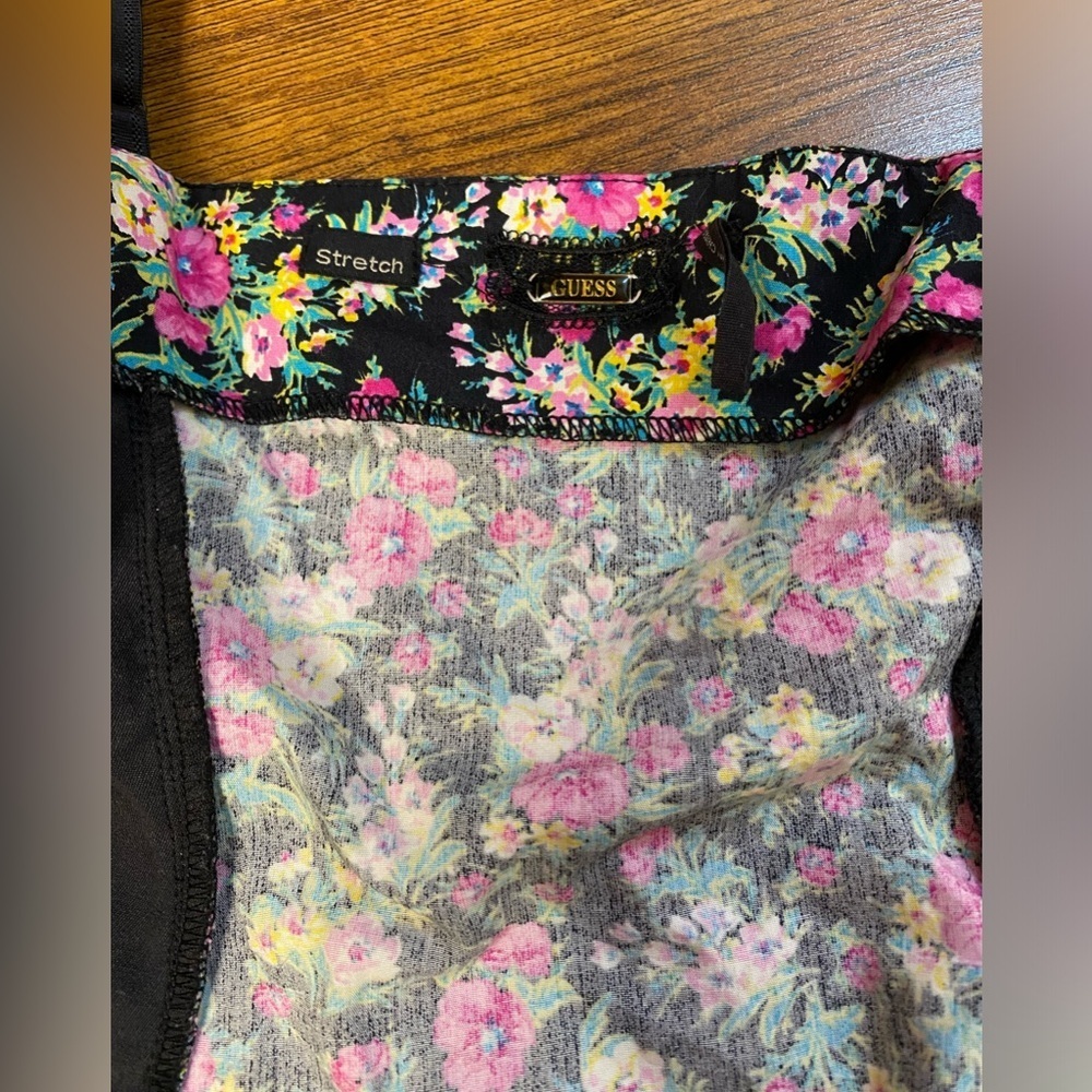 π· Guess π· Vintage Corset Style Floral Zipper Front Dress w/ Pockets - Picture 13 of 13